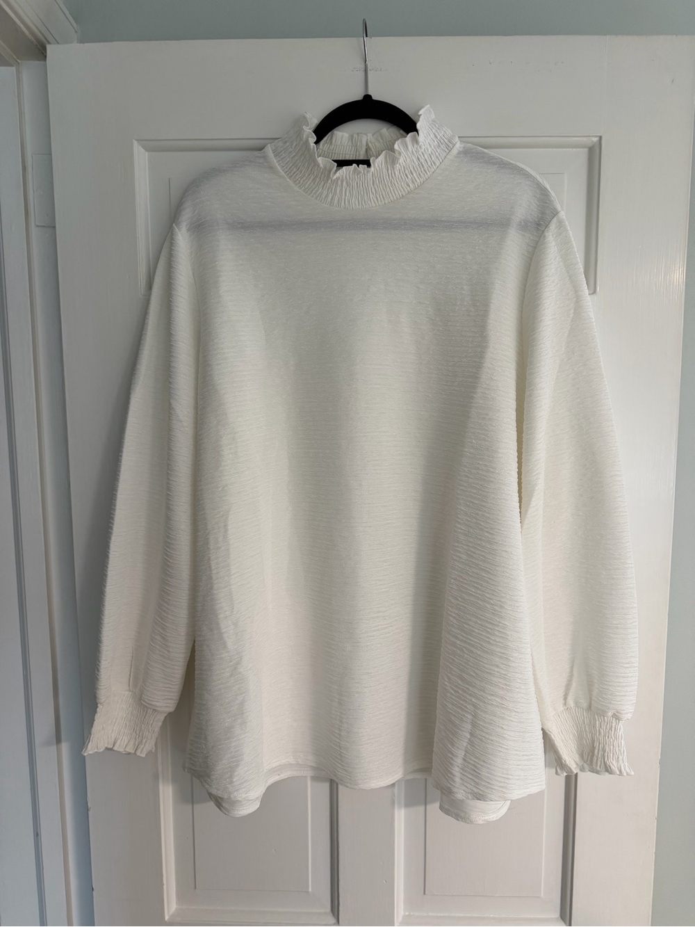 SHEIN Cream Ruffled Turtleneck blouse